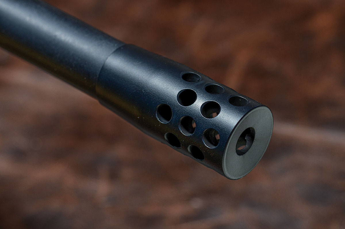 The Montana Junction is factory equipped with a detachable muzzle brake.